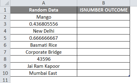 Excel ISNUMBER formula example 1-2