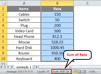 Excel example 1-2