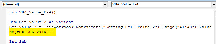 work sheet cell value 