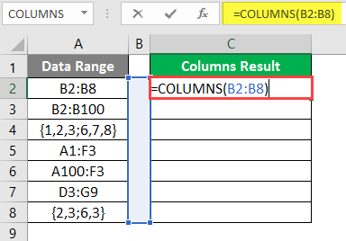 COLUMNS formula example 2-3