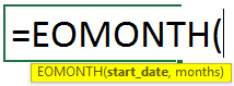 EOMONTH Formula syntax