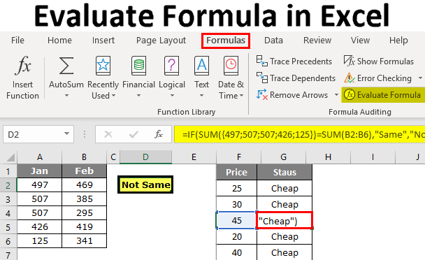 Evaluate Formula in Excel