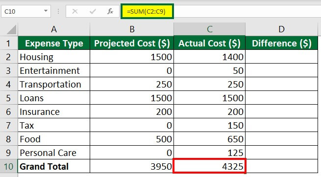 Create Spreadsheet in Excel-Example 2-4