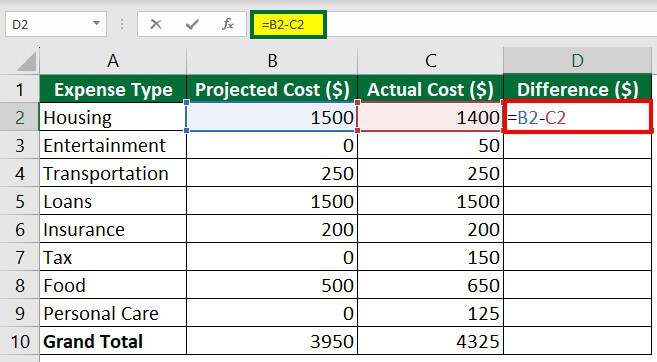 Create Spreadsheet in Excel-Example 2-5