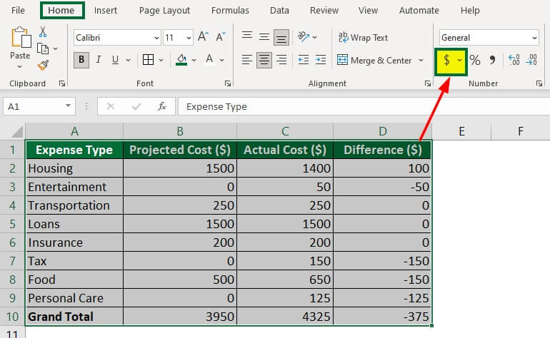 Create Spreadsheet in Excel-Example 2-8
