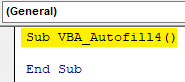 Excel VBA Autofill Example 4.2