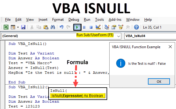 Excel VBA ISNULL