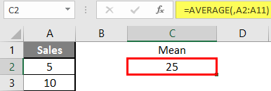 How to Find Mean in Excel 1.5
