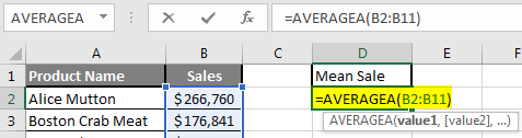 How to Find Mean in Excel 2.4