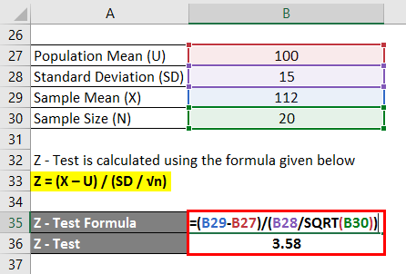 Hypothesis Testing Formula Example 2-3