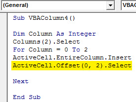 Insert column Example 4.7