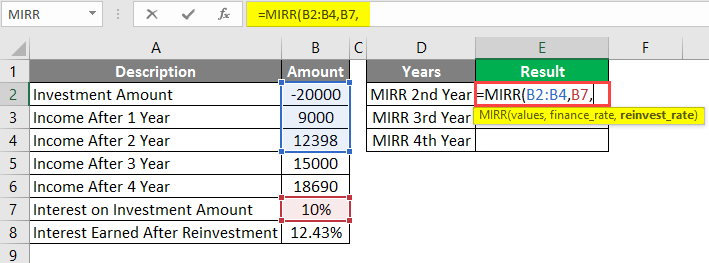 interest rate on investment amount example 1-3