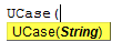 Syntax of UCASE