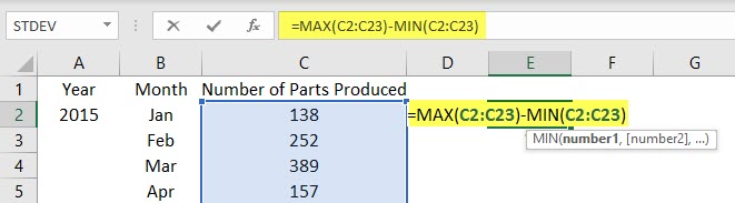 Use Ranges in Excel Example 2.2
