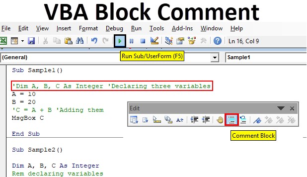VBA Block Comment