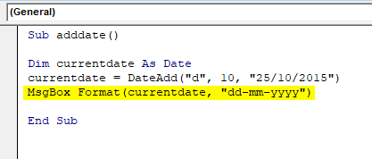 VBA DateAdd Example 1-4