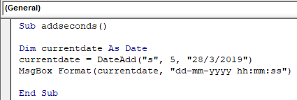 VBA DateAdd Example 5-1
