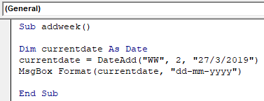 VBA DateAdd Example 6-1