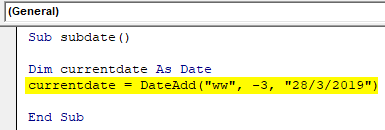 VBA DateAdd Example 8-3
