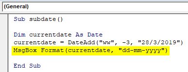 VBA DateAdd Example 8-4