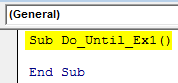 VBA Do Until Loop Example 1-2