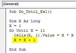 VBA Do Until Loop Example 1-8