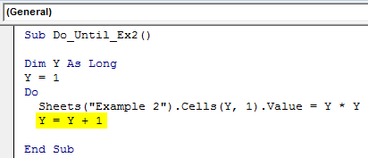 VBA Do Until Loop Example 2-6