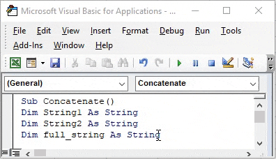 VBA Example concatenate 2