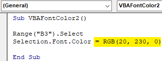 VBA Font Color Exmaple 1.5