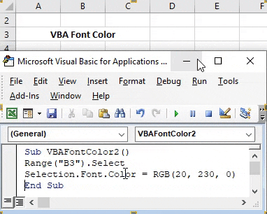 VBA Font Example1