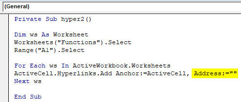 VBA Hyperlink Example 3-5