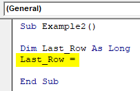 VBA Last Row Example 2-2