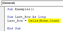 VBA Last Row Example 2-3
