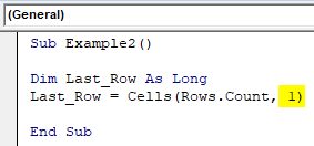 VBA Last Row Example 2-4