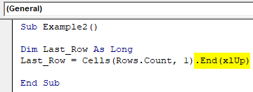VBA Last Row Example 2-5
