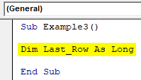 VBA Last Row Example 3-1