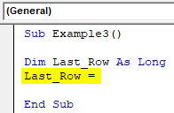 VBA Last Row Example 3-2