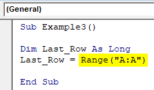 VBA Last Row Example 3-3