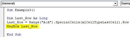 VBA Last Row Example 3-6