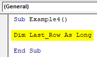 VBA Last Row Example 4-1