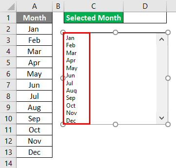 VBA List Box Example 1-6