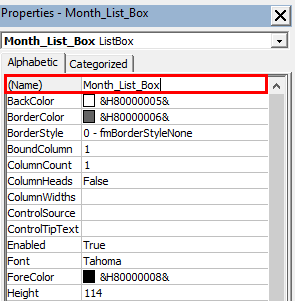 VBA List Box Example 2-5
