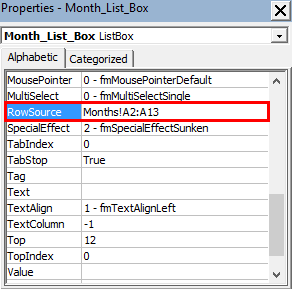 VBA List Box Example 2-6