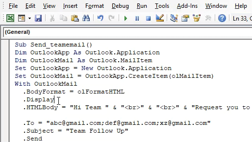 Example to send Email