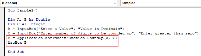 VBA Roundup Example 3.2