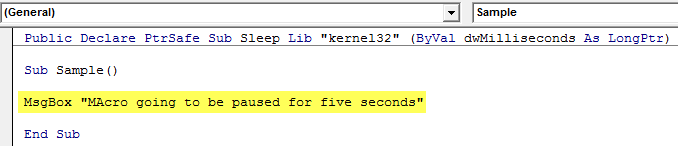 VBA Sleep Example 1-5