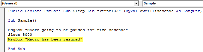 VBA Sleep Example 1-7