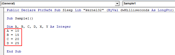 VBA Sleep Example 2-4