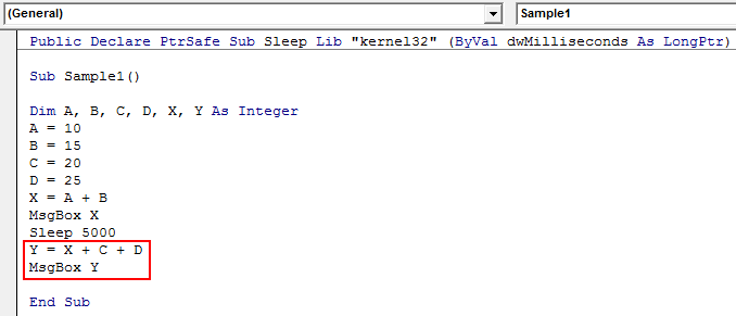 VBA Sleep Example 2-8