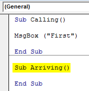 VBA Sub Call Example 1-5